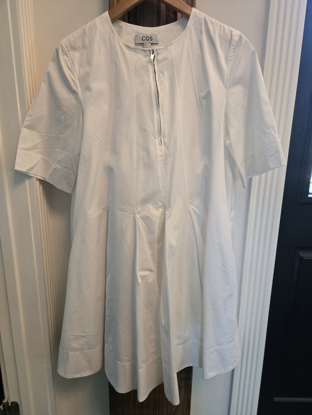 COS White Cotton Poplin Shift Dress